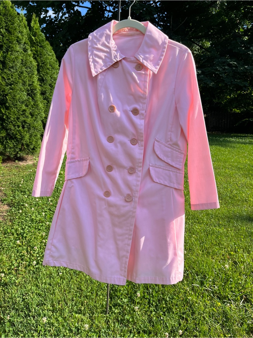 Vintage Pink Double-Breasted Coat